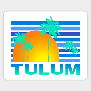 Tulum Mexico Palm Tree Sunset Tropical Vacation Magnet